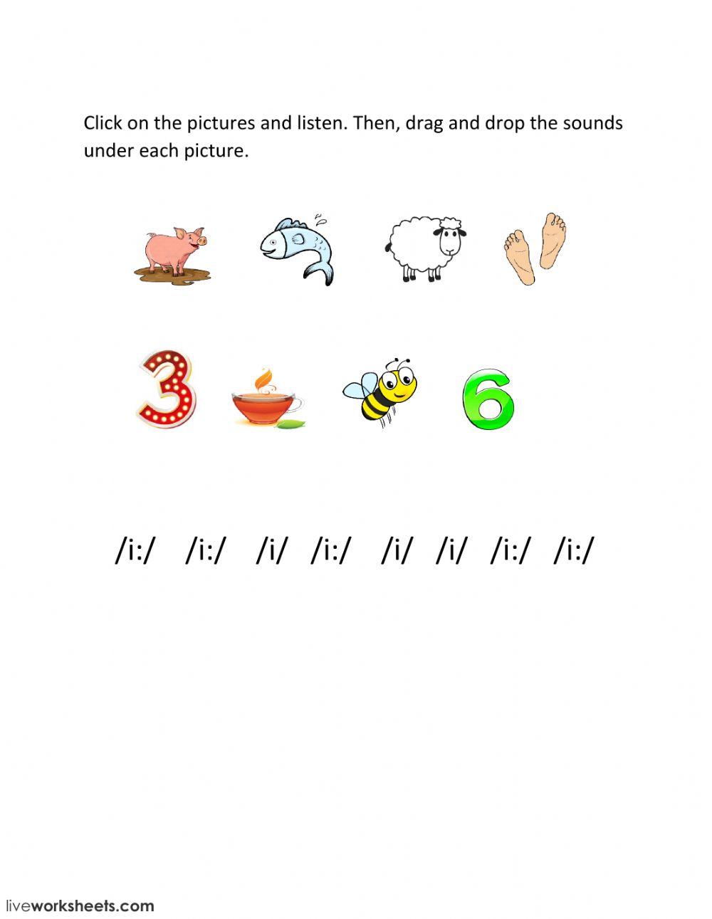 Drag and drop the sounds worksheet Live Worksheets