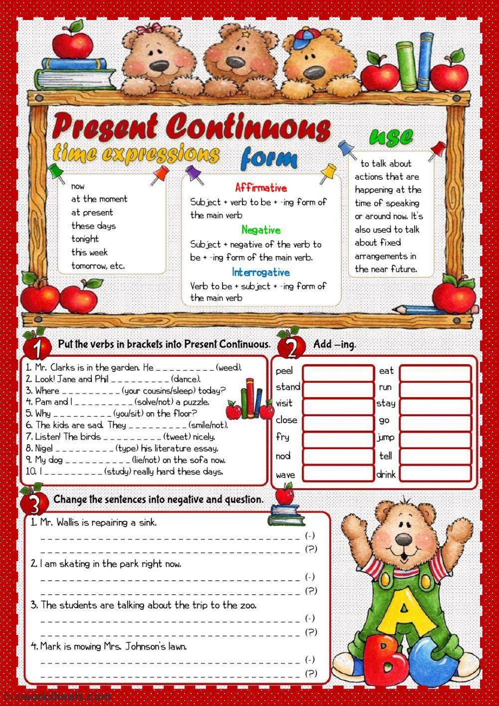 Present Continuous - grammar guide and practice