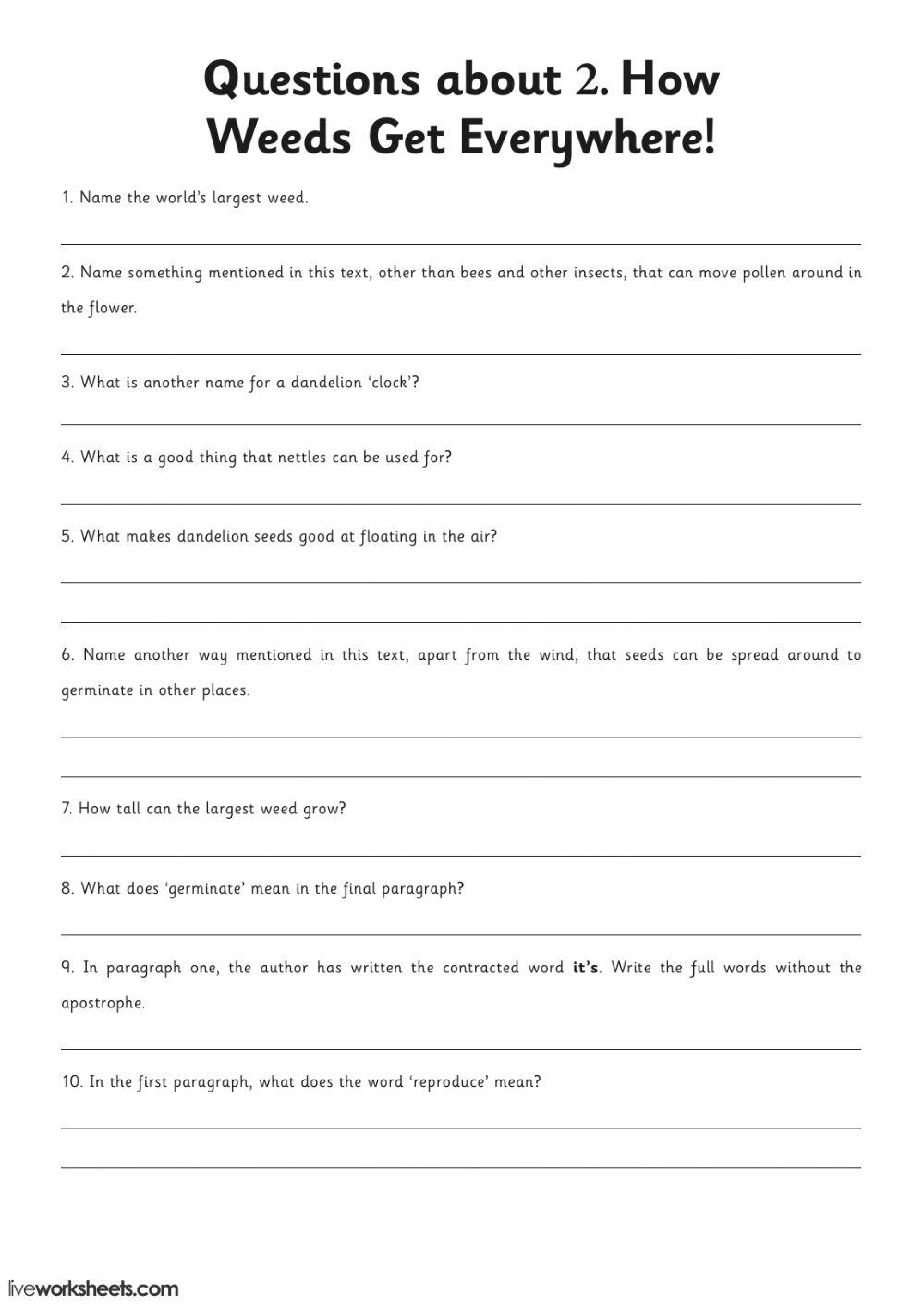 Reading comprehension 4