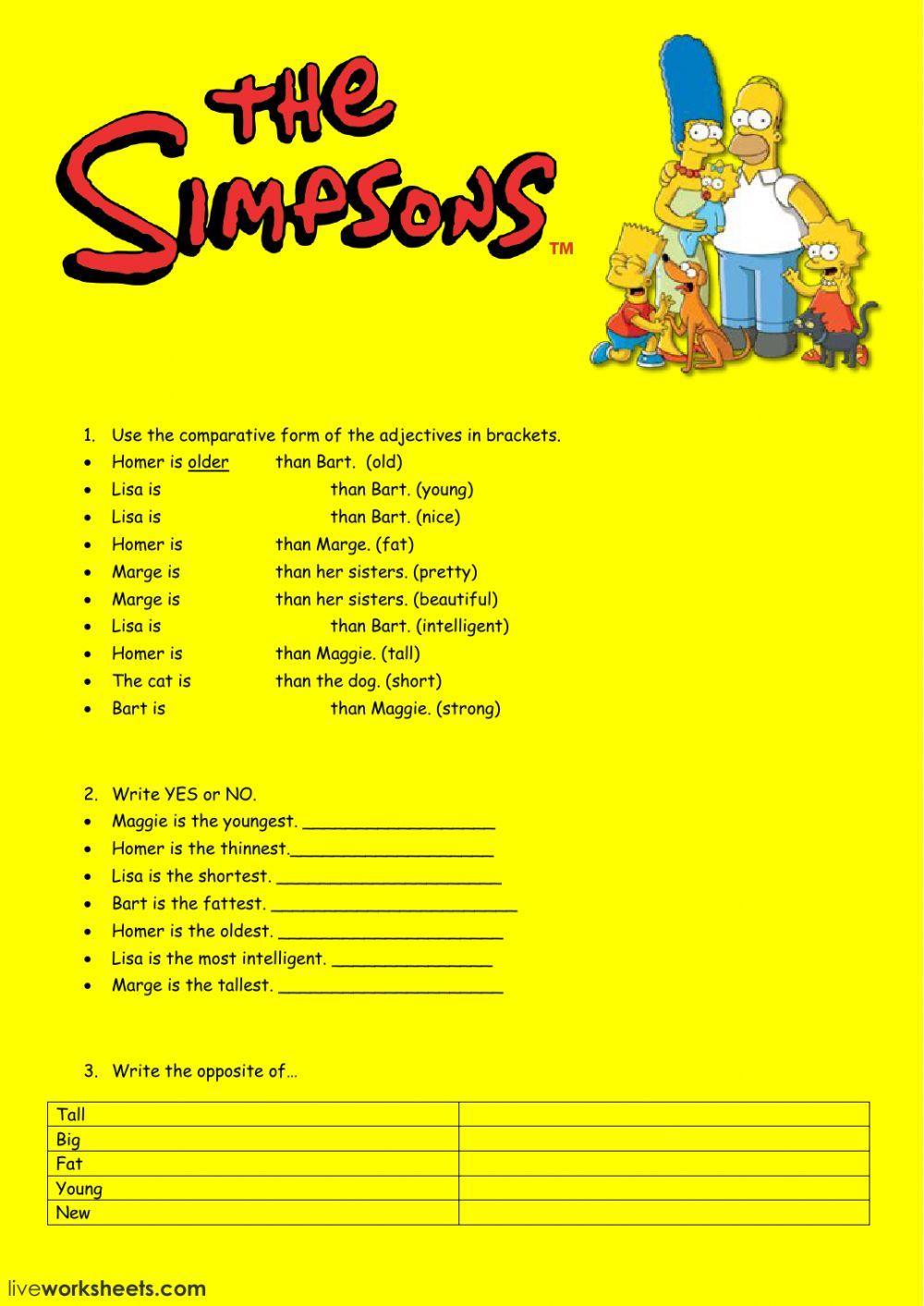 Comparative-Superlative with the Simpsons Comparative-Superlative with the Simpsons