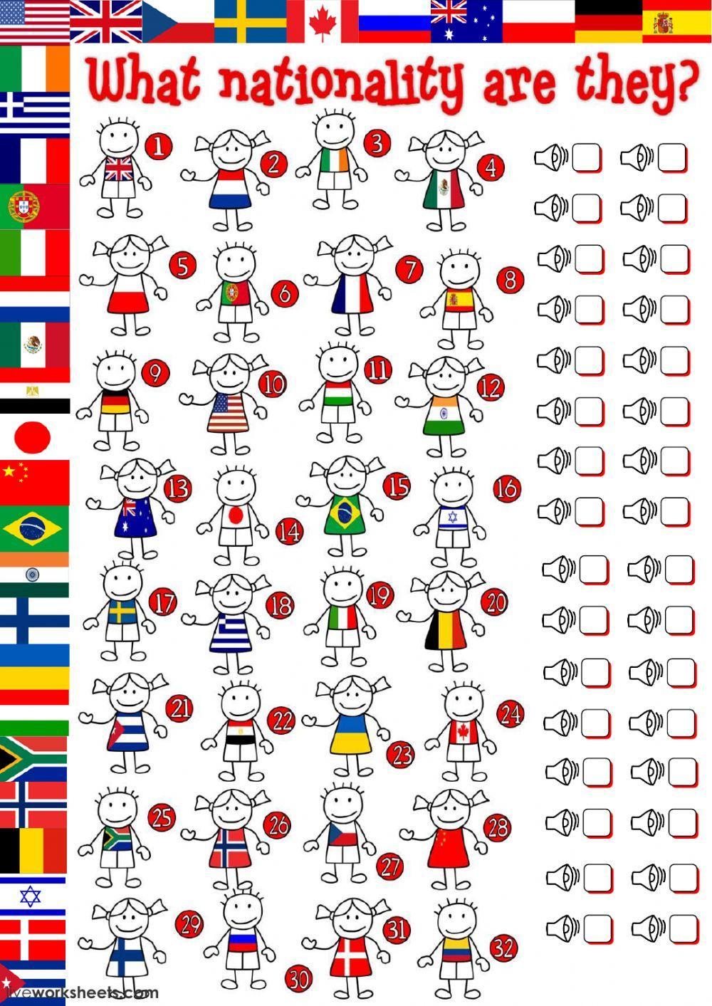 What nationality are they? - listening and matching