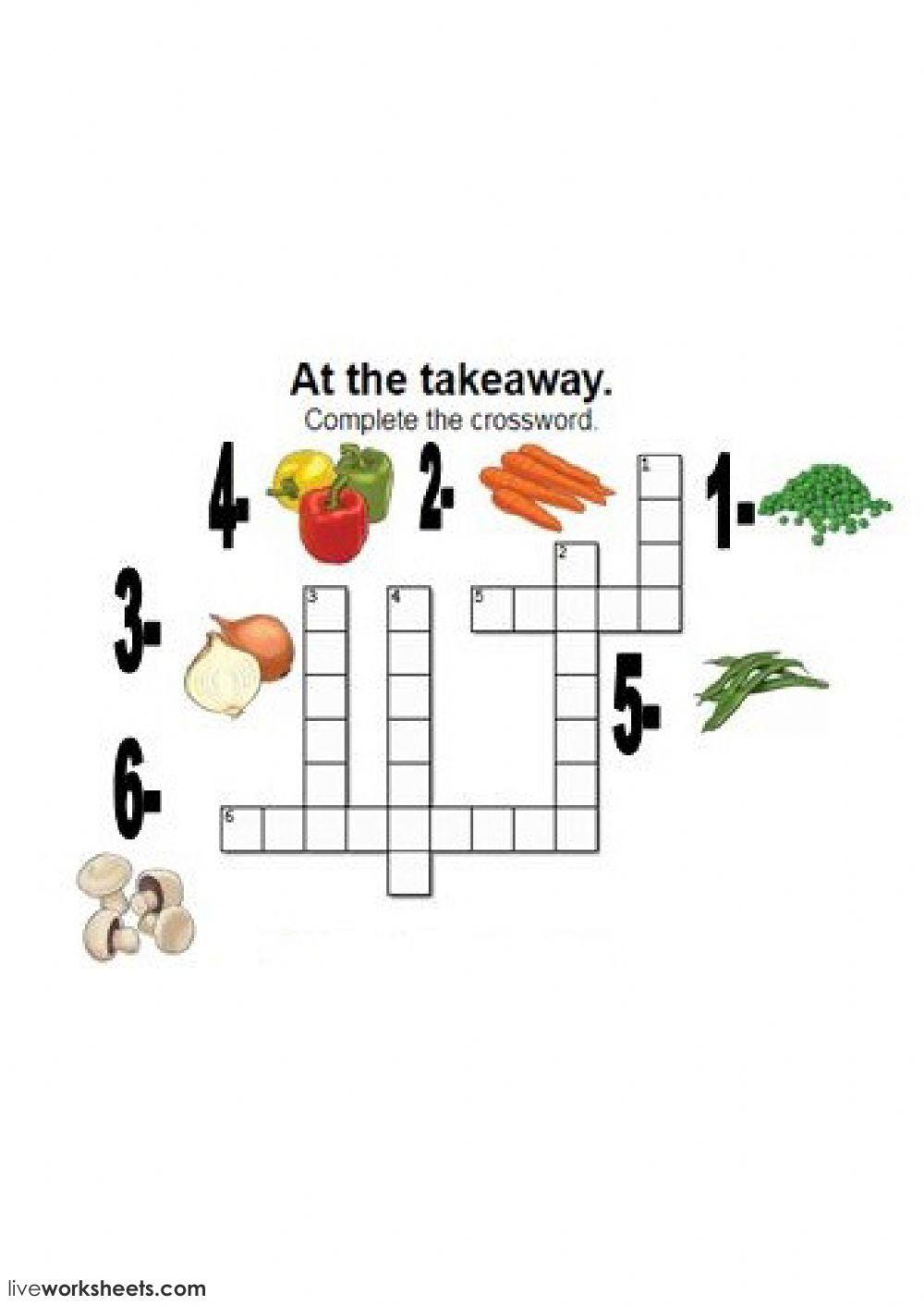 At the takeaway. Crosswwords.