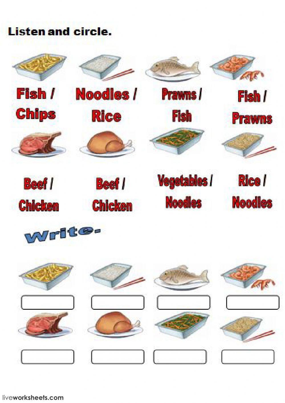 At the takeaway. Listen and match...