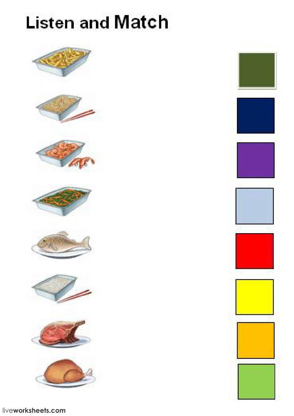 At the takeaway. Listen and match...