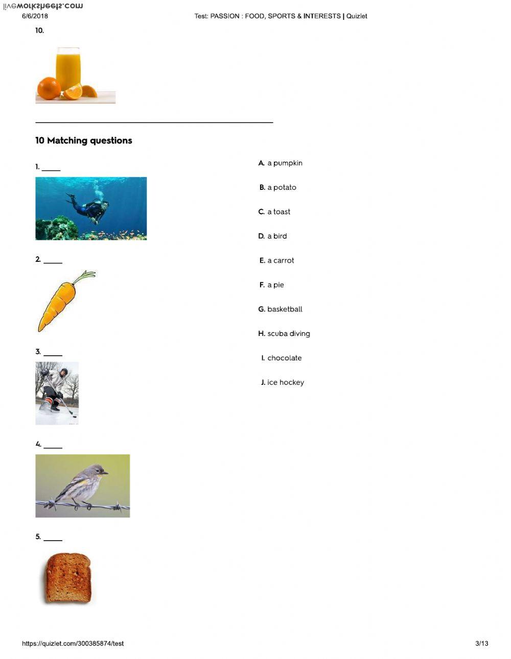 PASSION - VOCABULARY