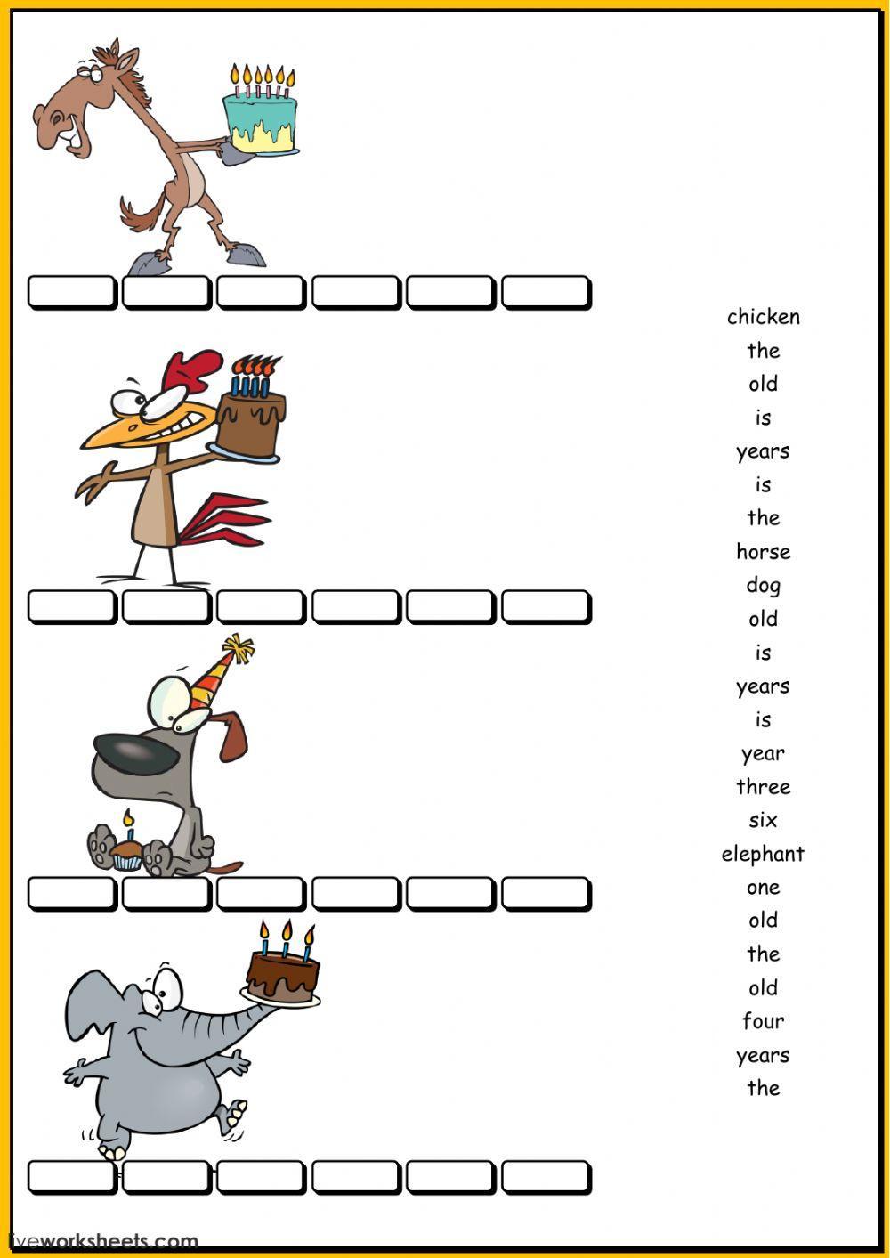 How old are they? - Make sentences worksheet | Live Worksheets