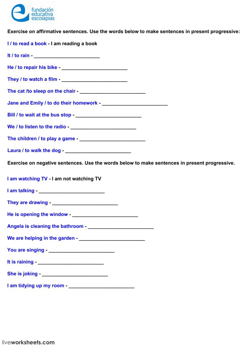 Present continuous V