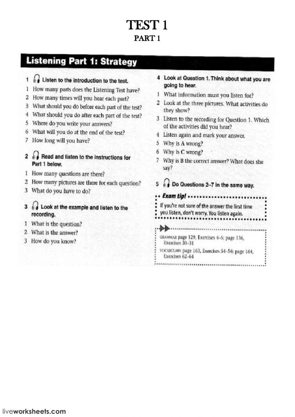 TEST 1-Listening-Part 1
