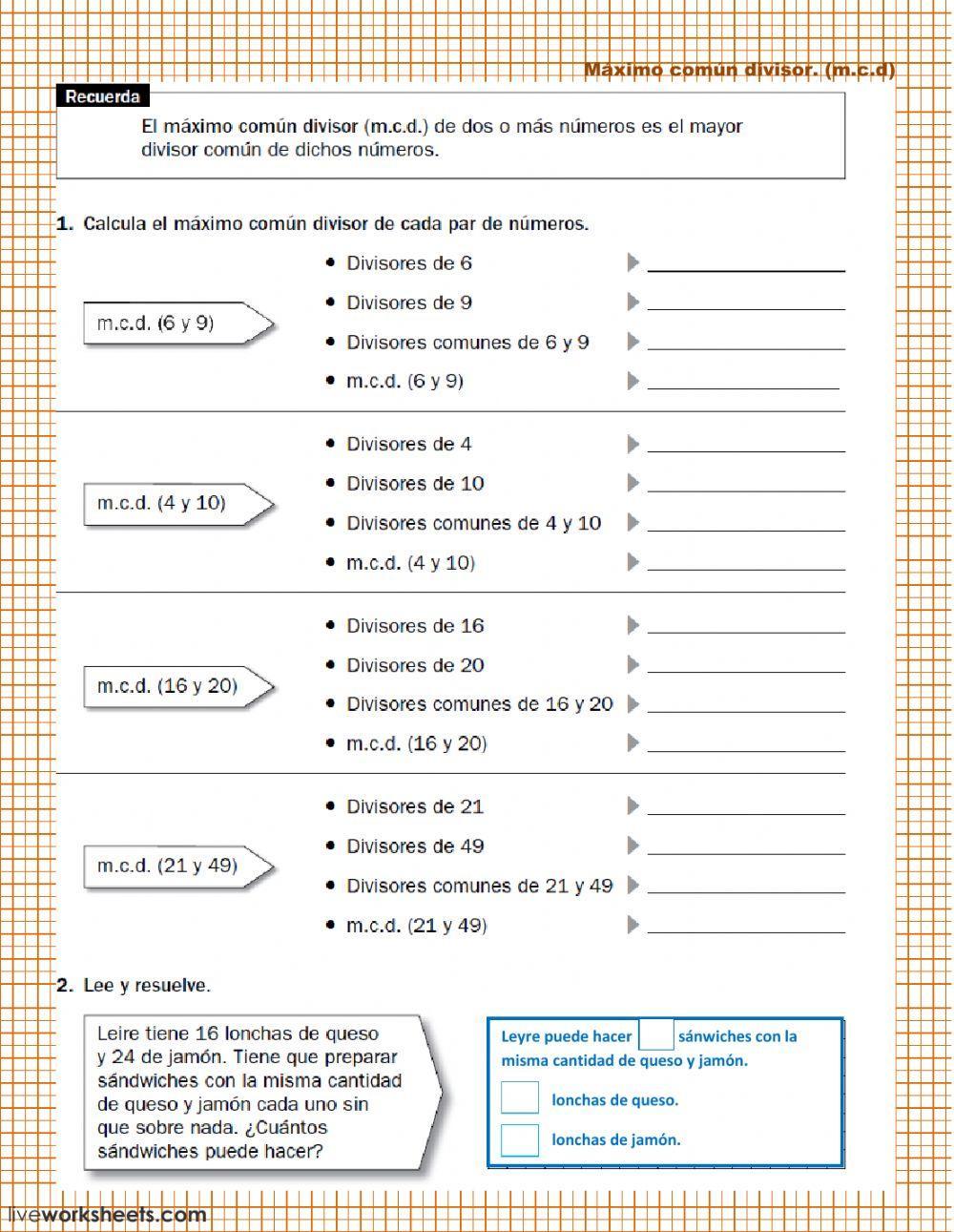 Máximo común divisor