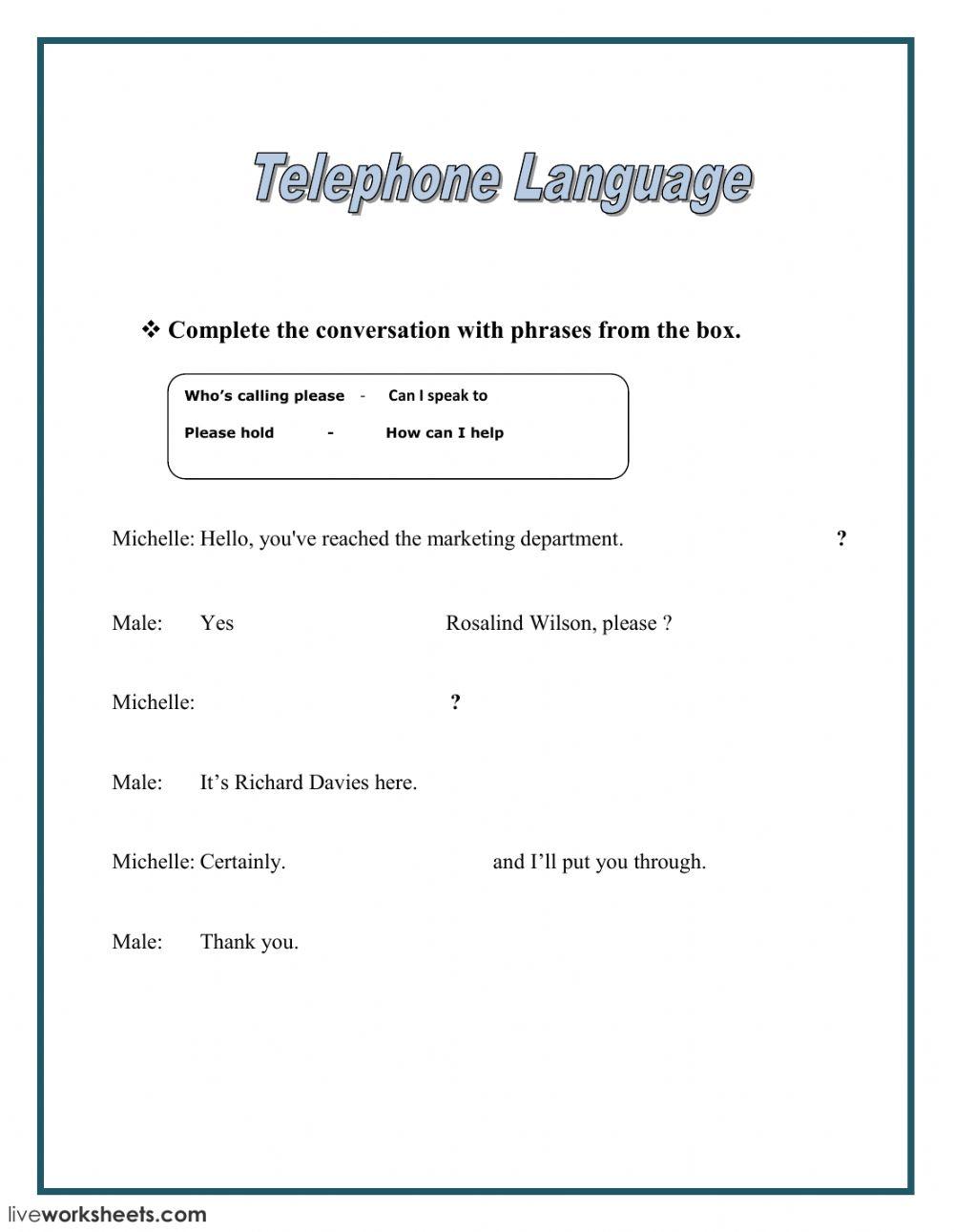 Telephone Language 