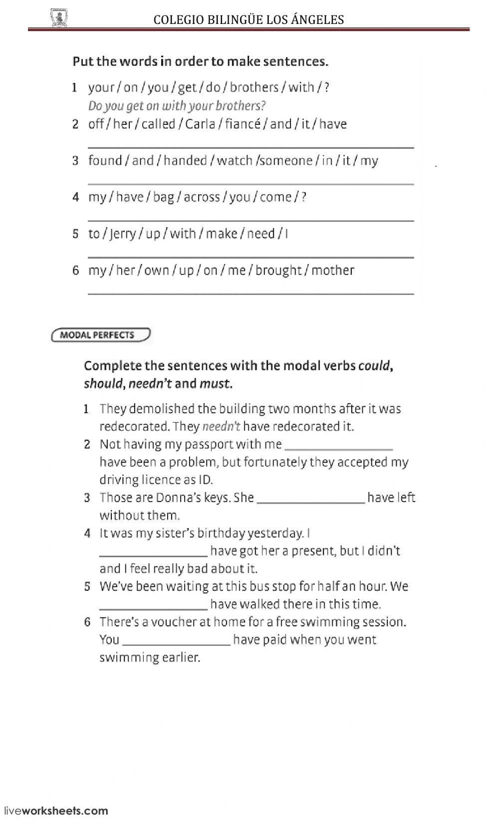 Multi Verbos y Modales Perfectos