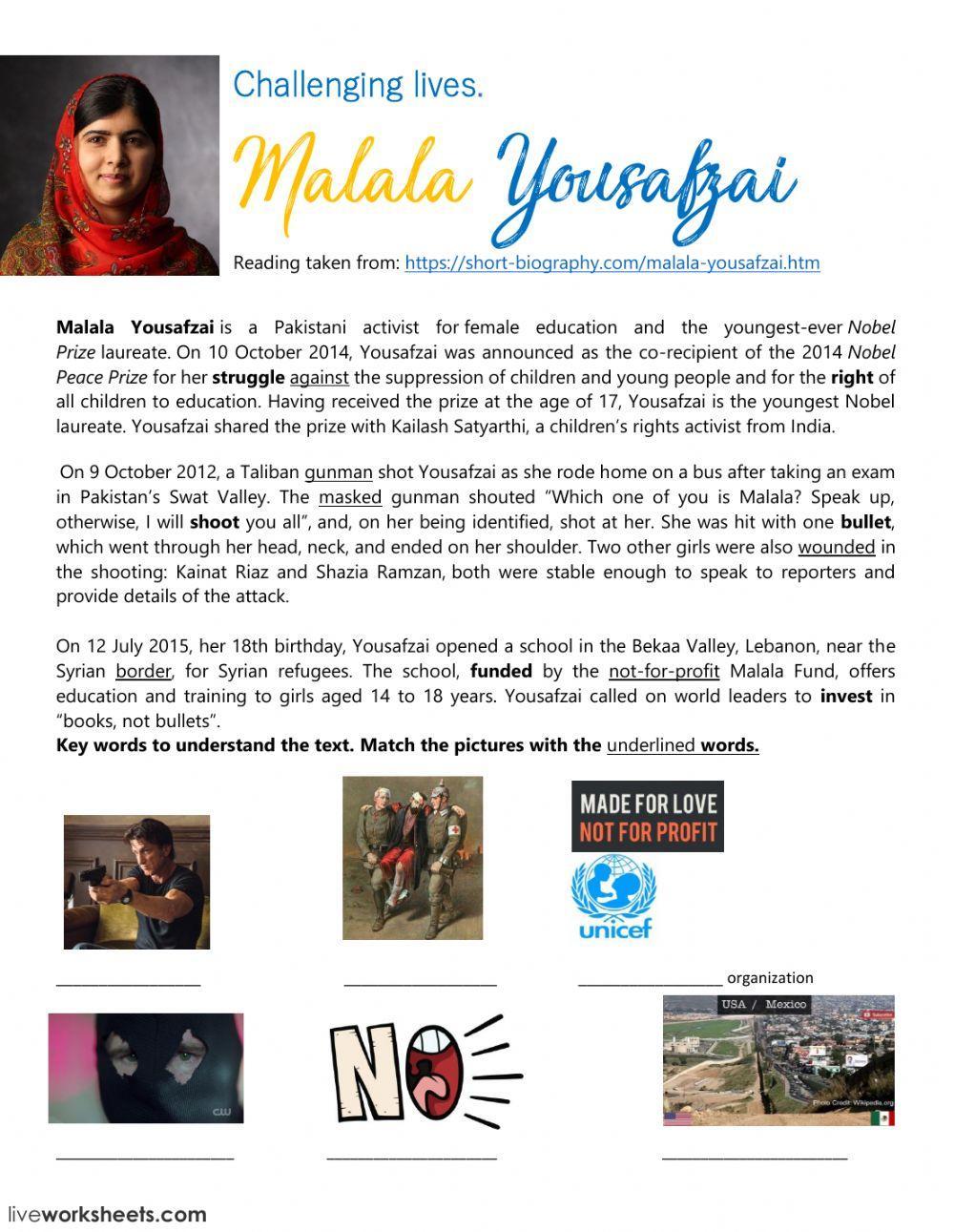Malala Yousafza short biography