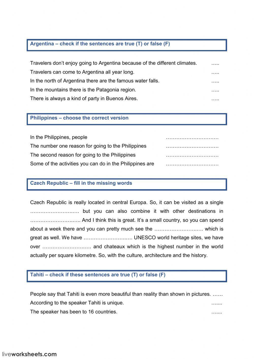 Top 10 travel destinations