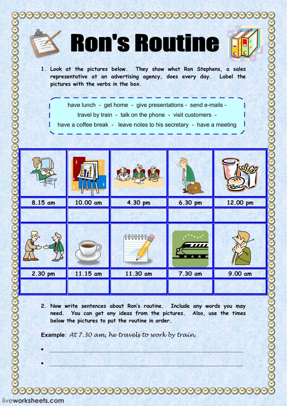 Office Daily Routine worksheet | Live Worksheets