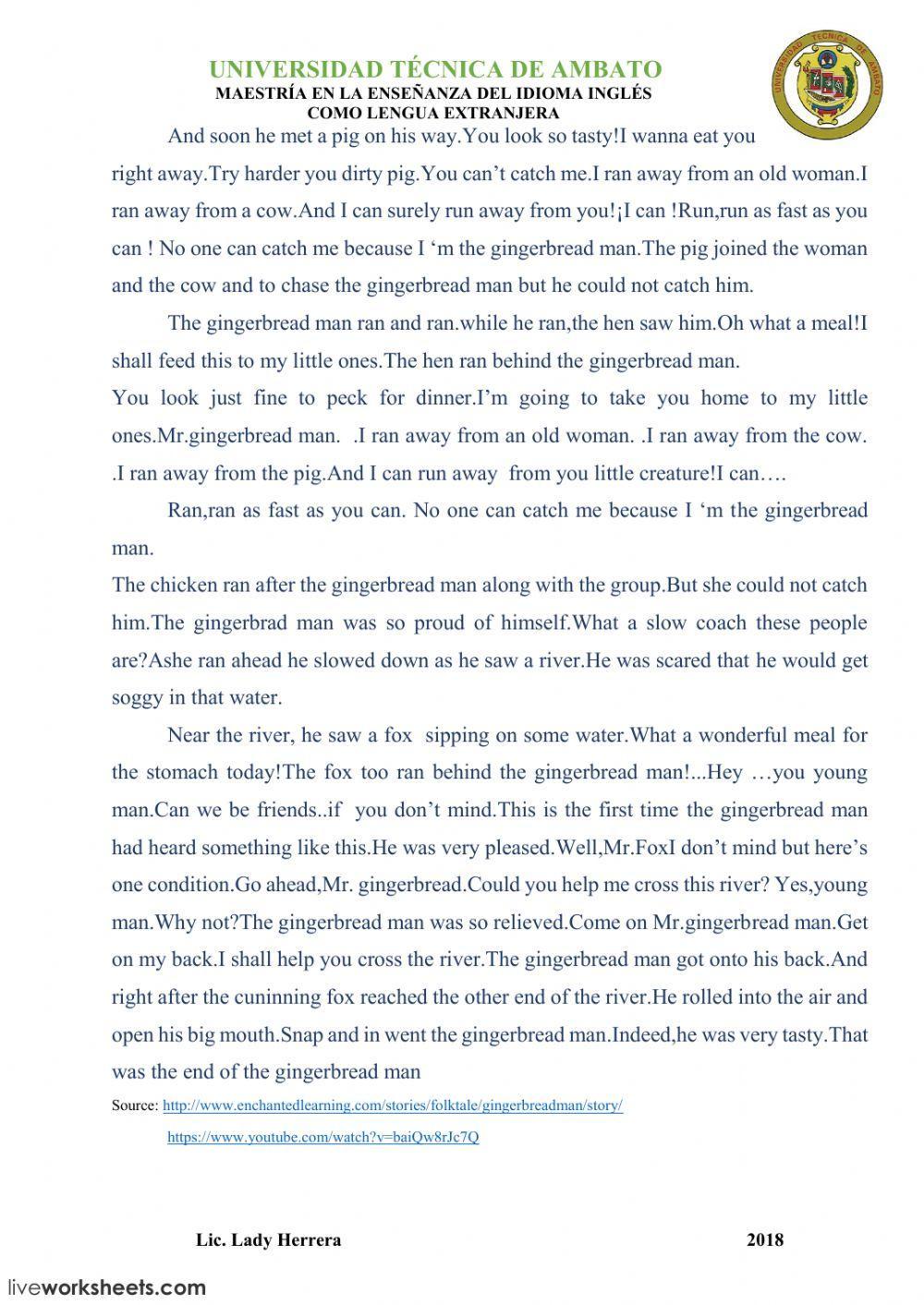 Tale: THE GINGERBREAD MAN