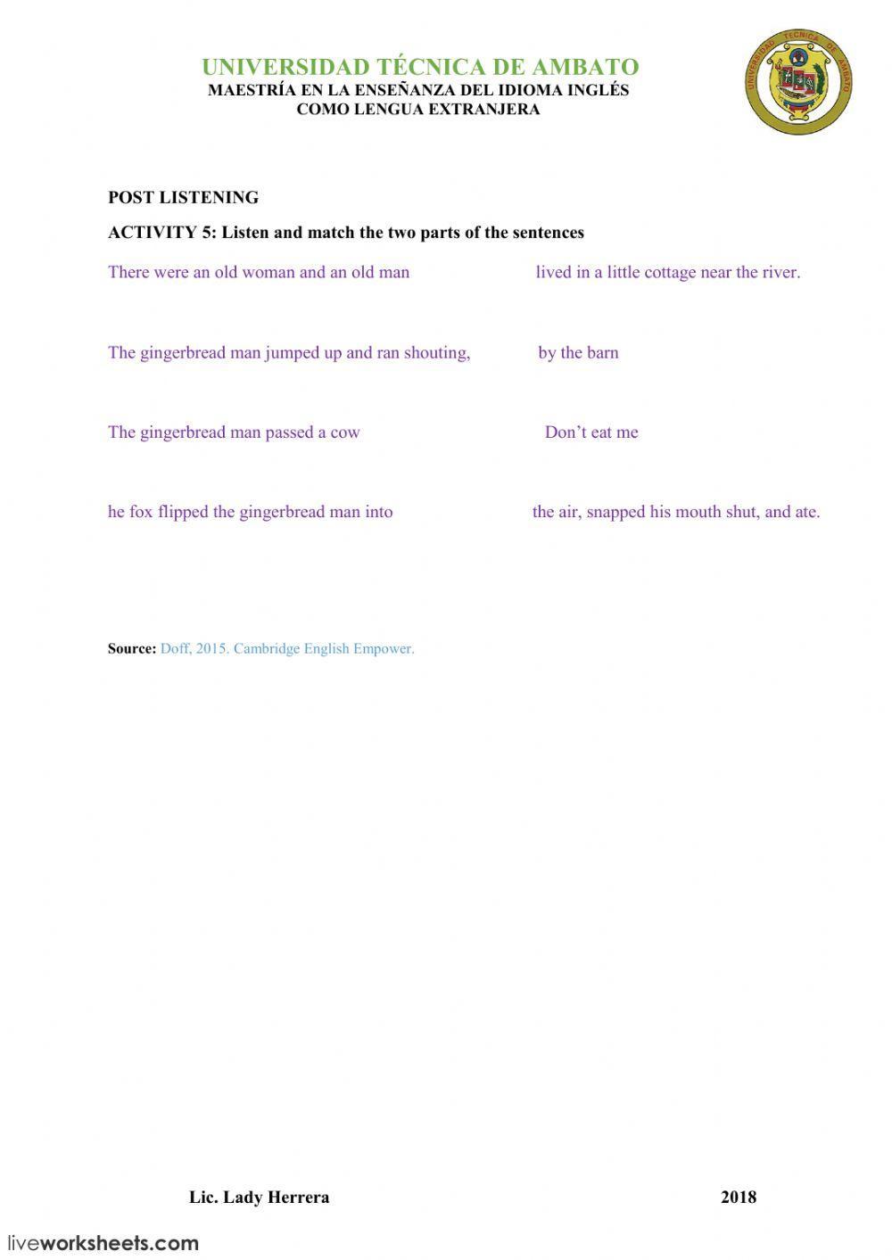 Tale: THE GINGERBREAD MAN