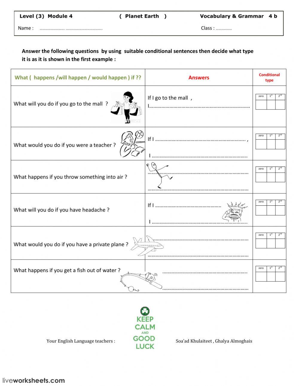 conditional sentences worksheet worksheet | Live Worksheets