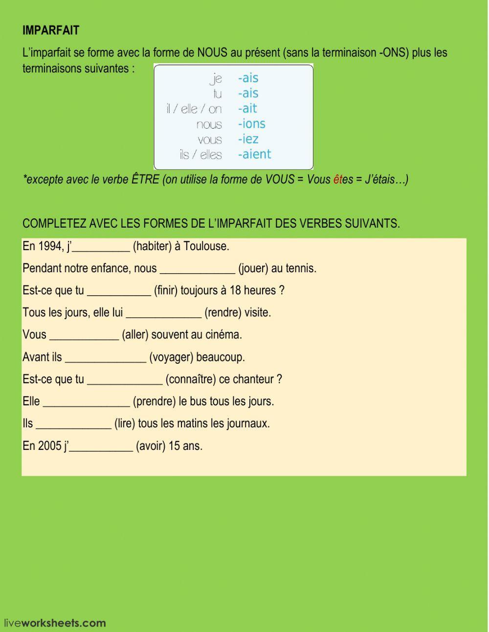 Revision Passé Composé - Imparfait