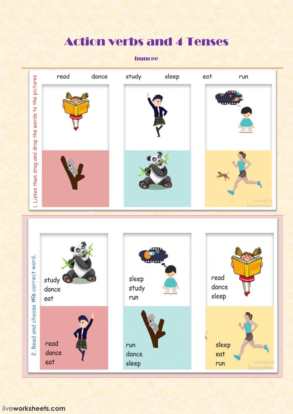 4 Tenses and action verbs review 4 Tenses and action verbs review