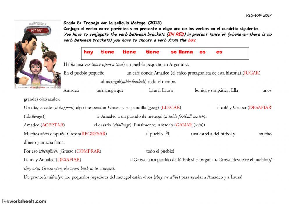 Películas: contar Metegol