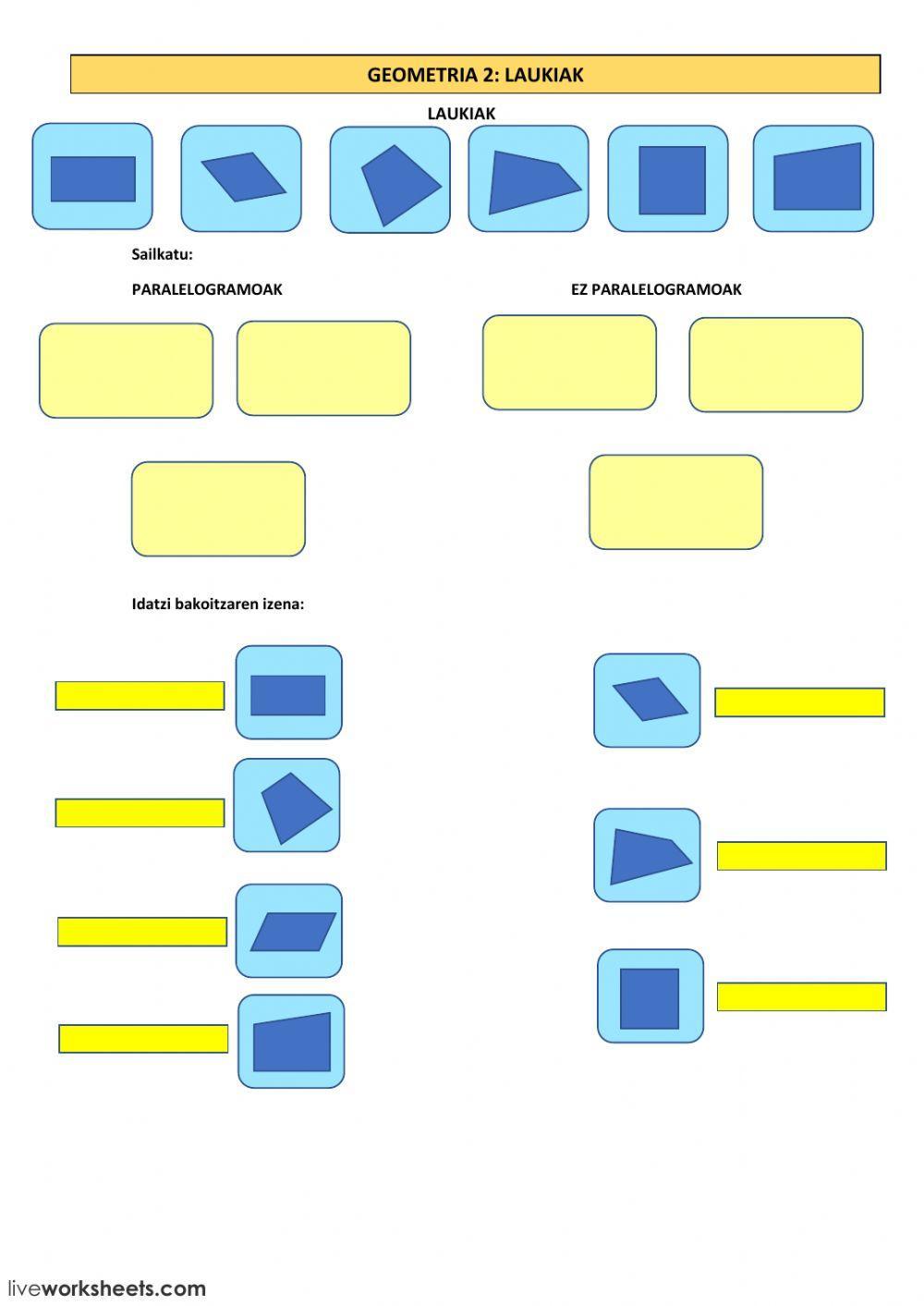 GEOMETRIA 2:  Laukiak