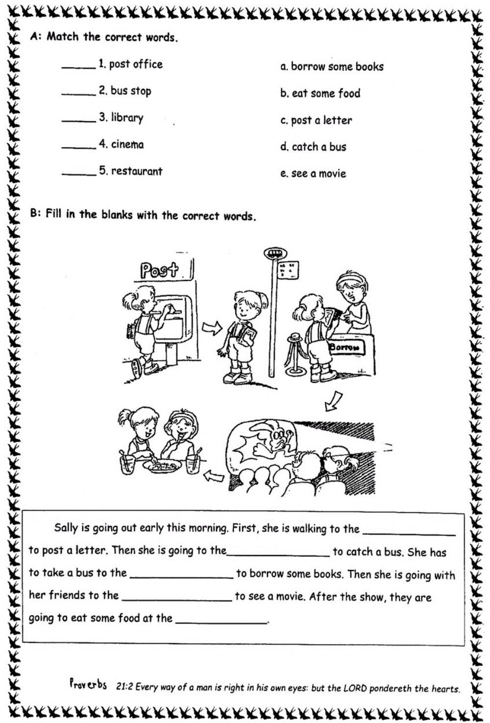 Vocabulary worksheet