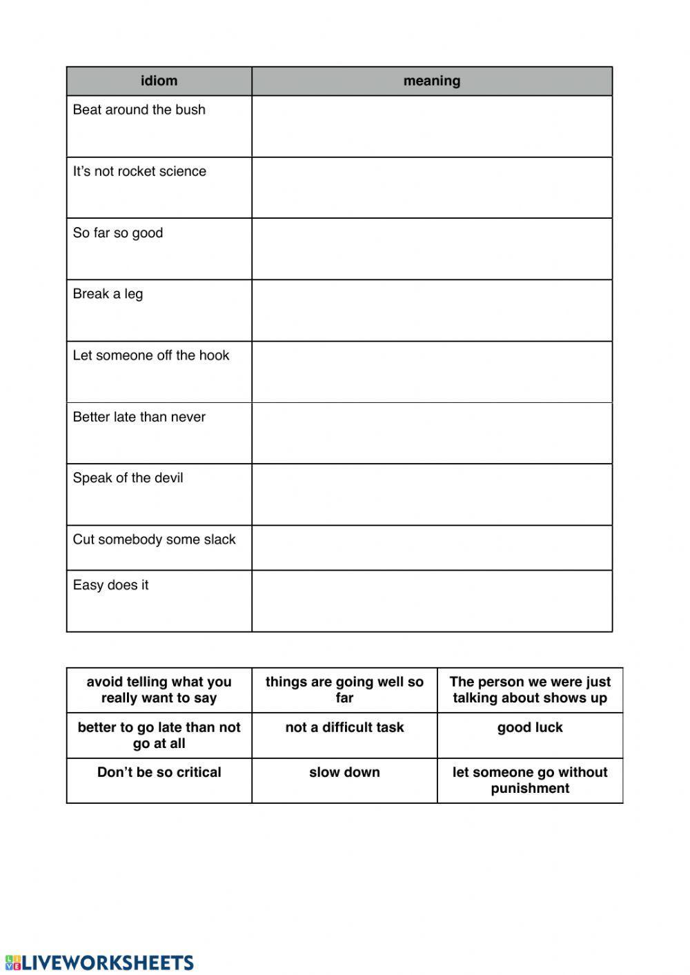 Idiom challenge (Week 13)