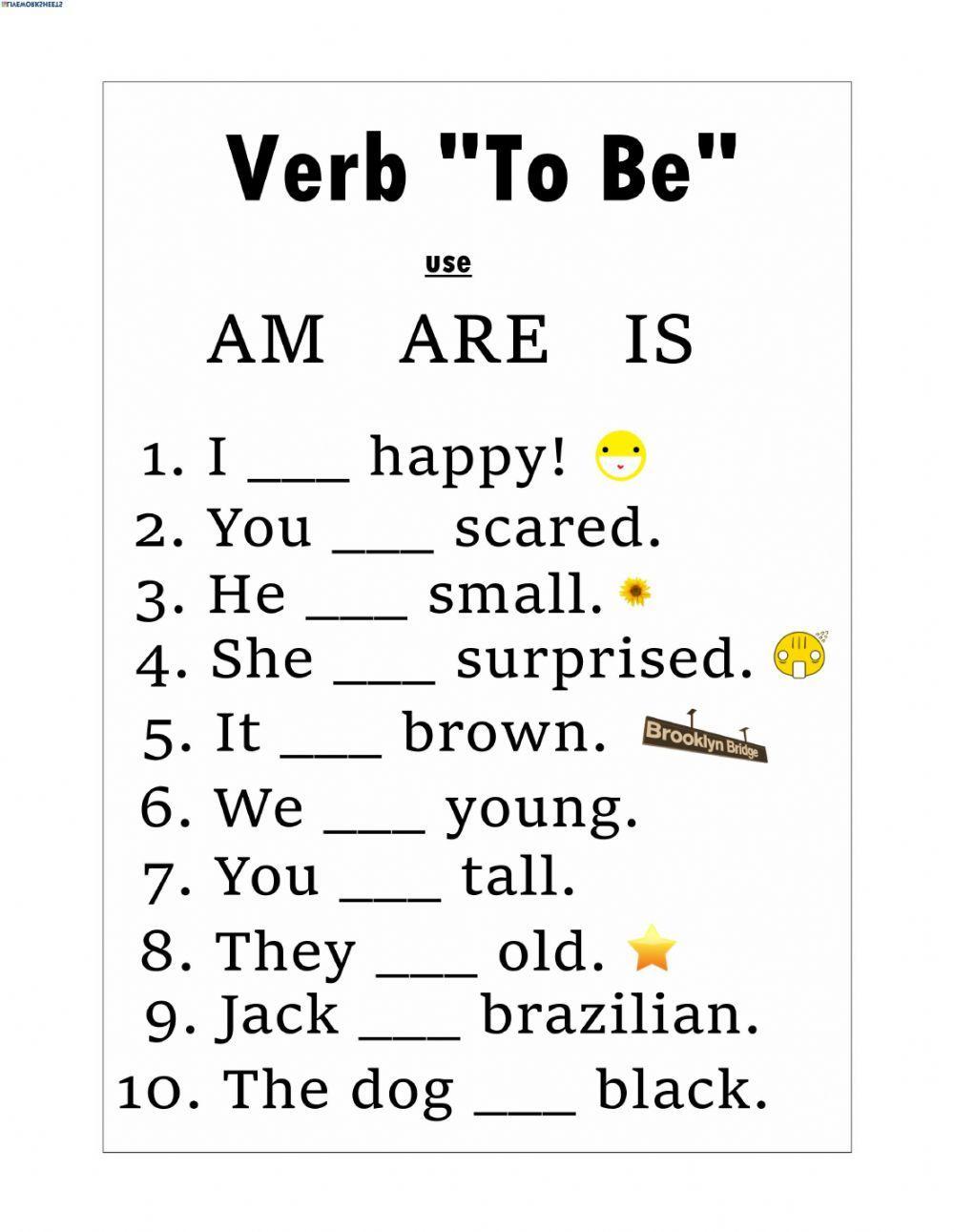 Verb to be (am, is, are)