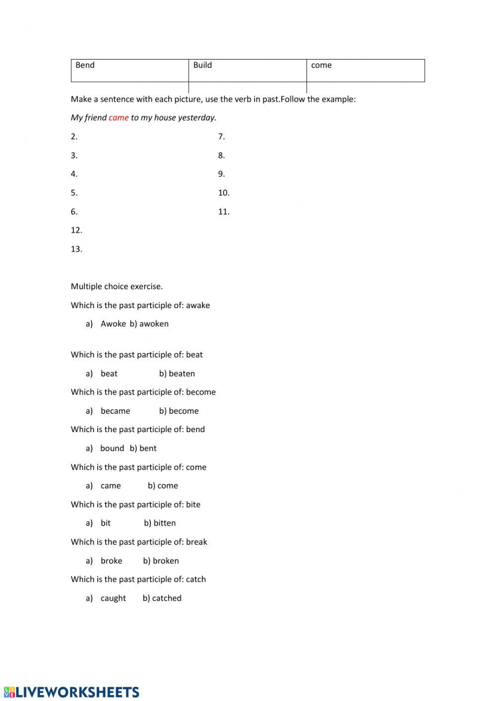 Irregular Verbs Quiz