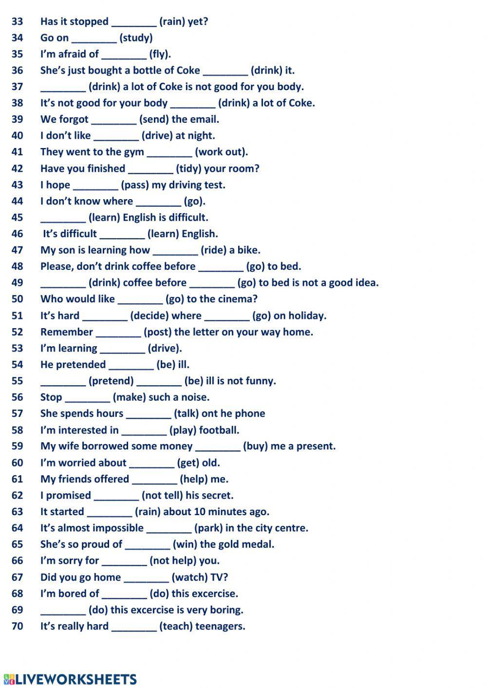 Gerund or infinitive