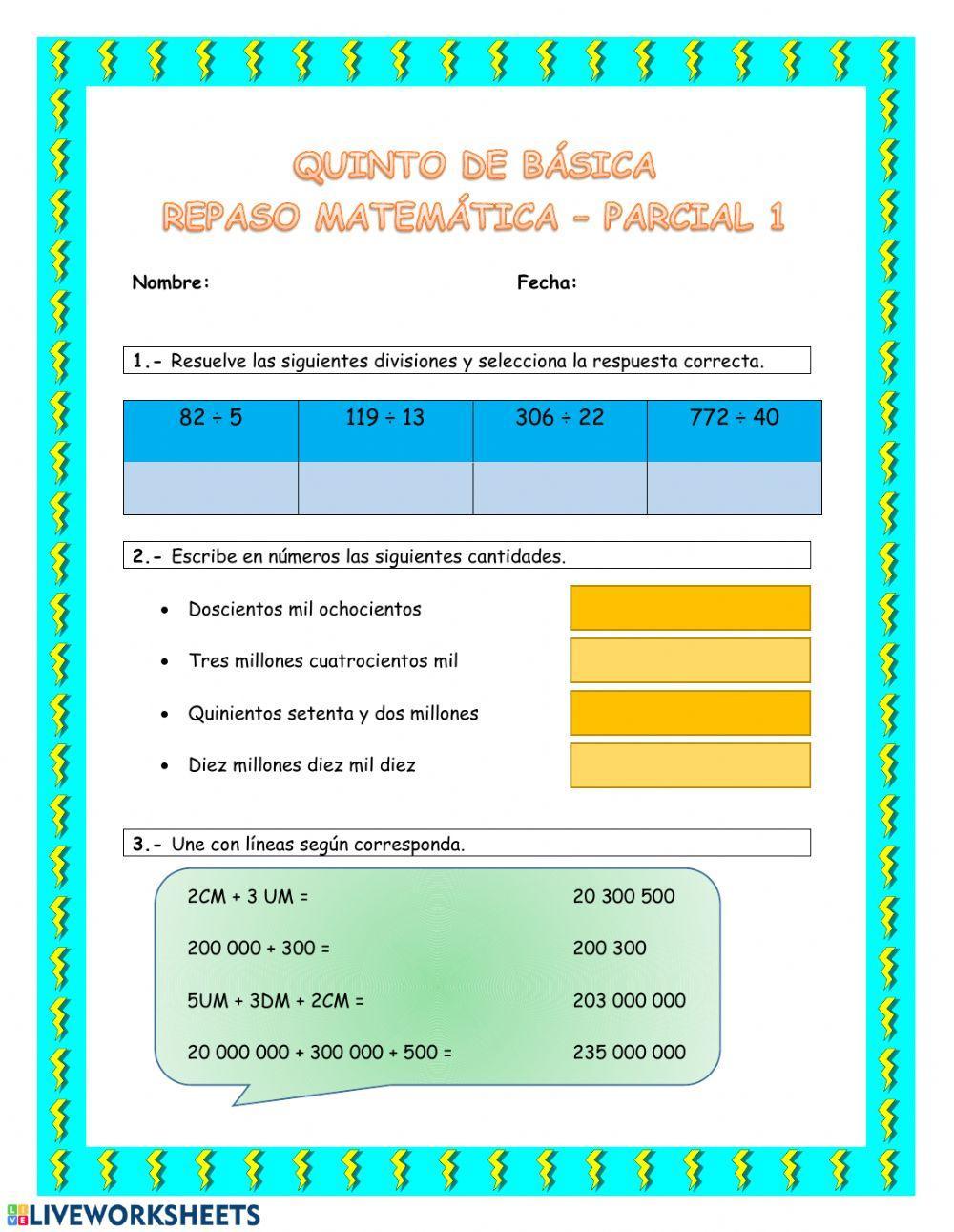 Repaso Matematica 5-Parcial 1