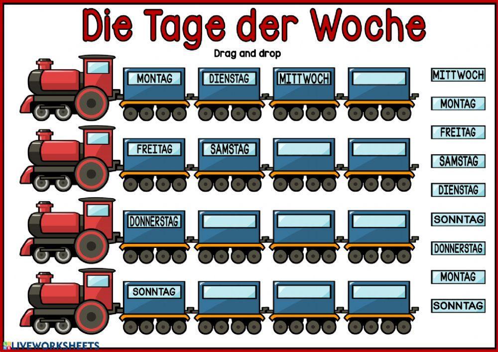 Die Tage der Woche Die Tage der Woche