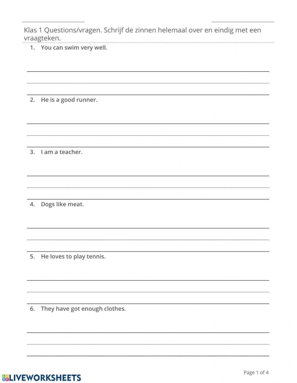 NGM: Klas 1 Making questions