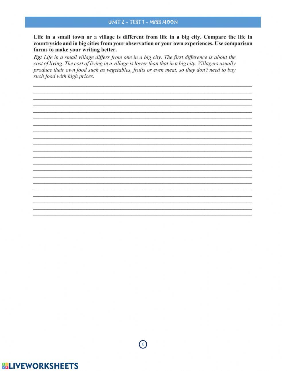 Grade 8 - unit 2 - test 1