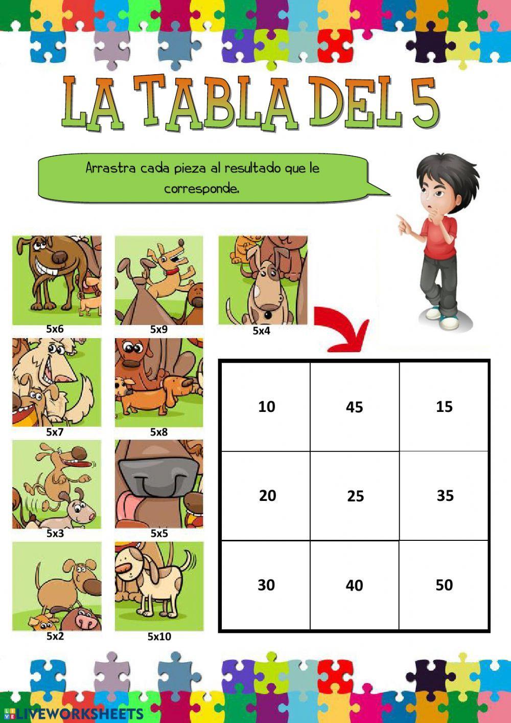 Ejercicios Tabla Del 5 La tabla del 5 worksheet | Live Worksheets