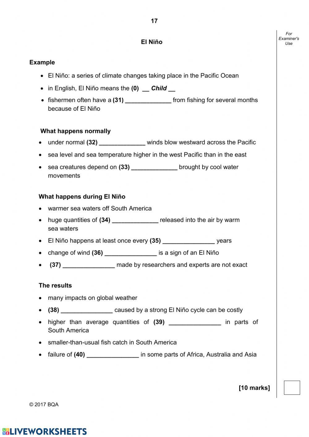 Bahrain National Exams 2017- Paper2 Reading- Part2