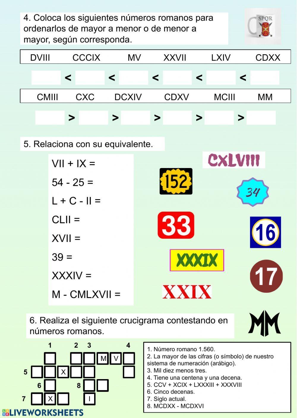 Números romanos (menores 4.000)