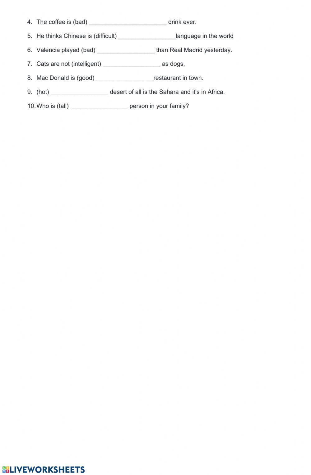 Grammar review Grammar review