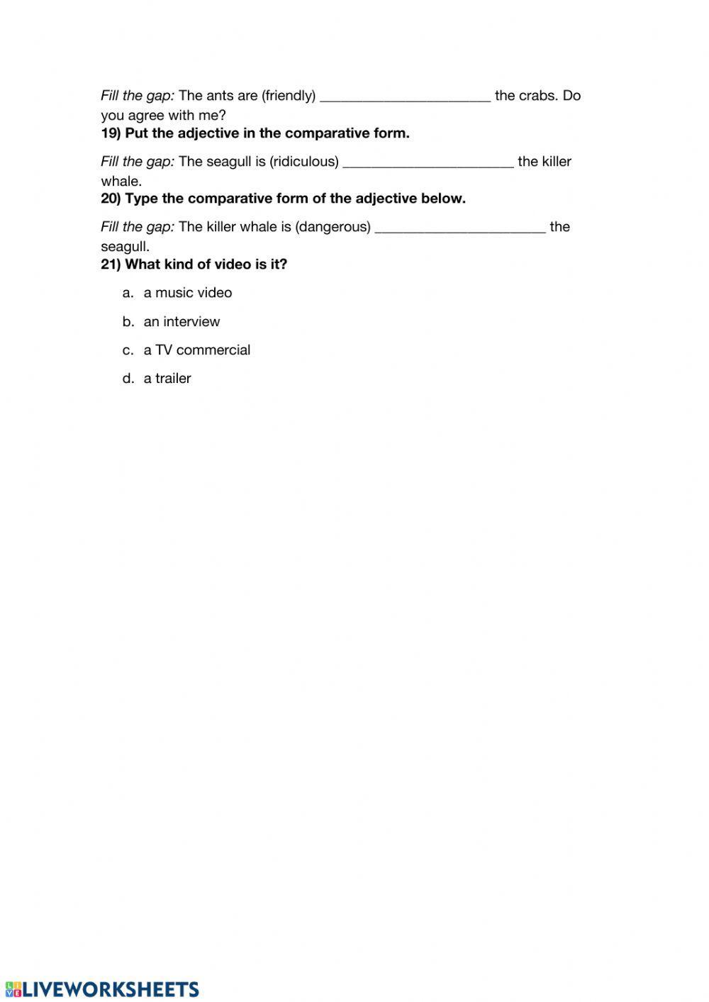 Listening comparing animals