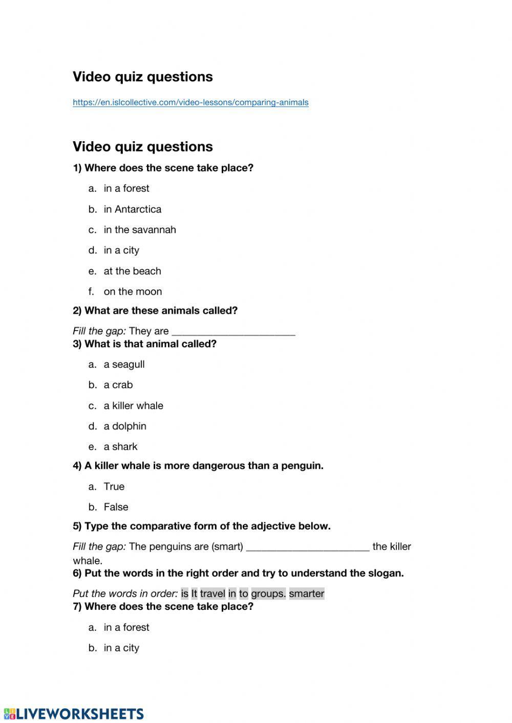 Listening comparing animals