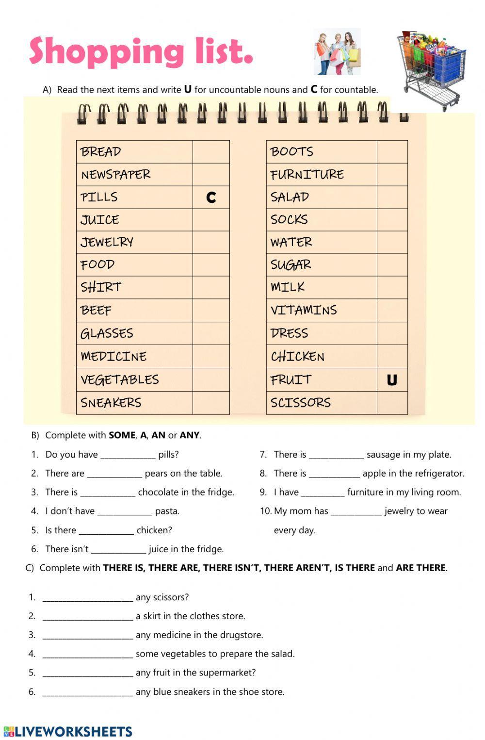 Shopping list Shopping list
