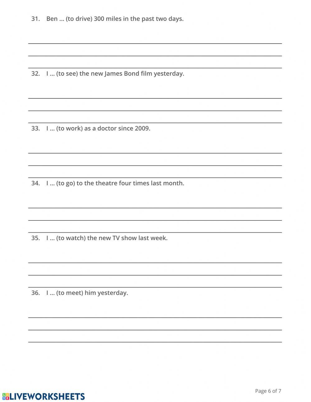 1-2-3 k-m-h Past Simple or Present Perfect