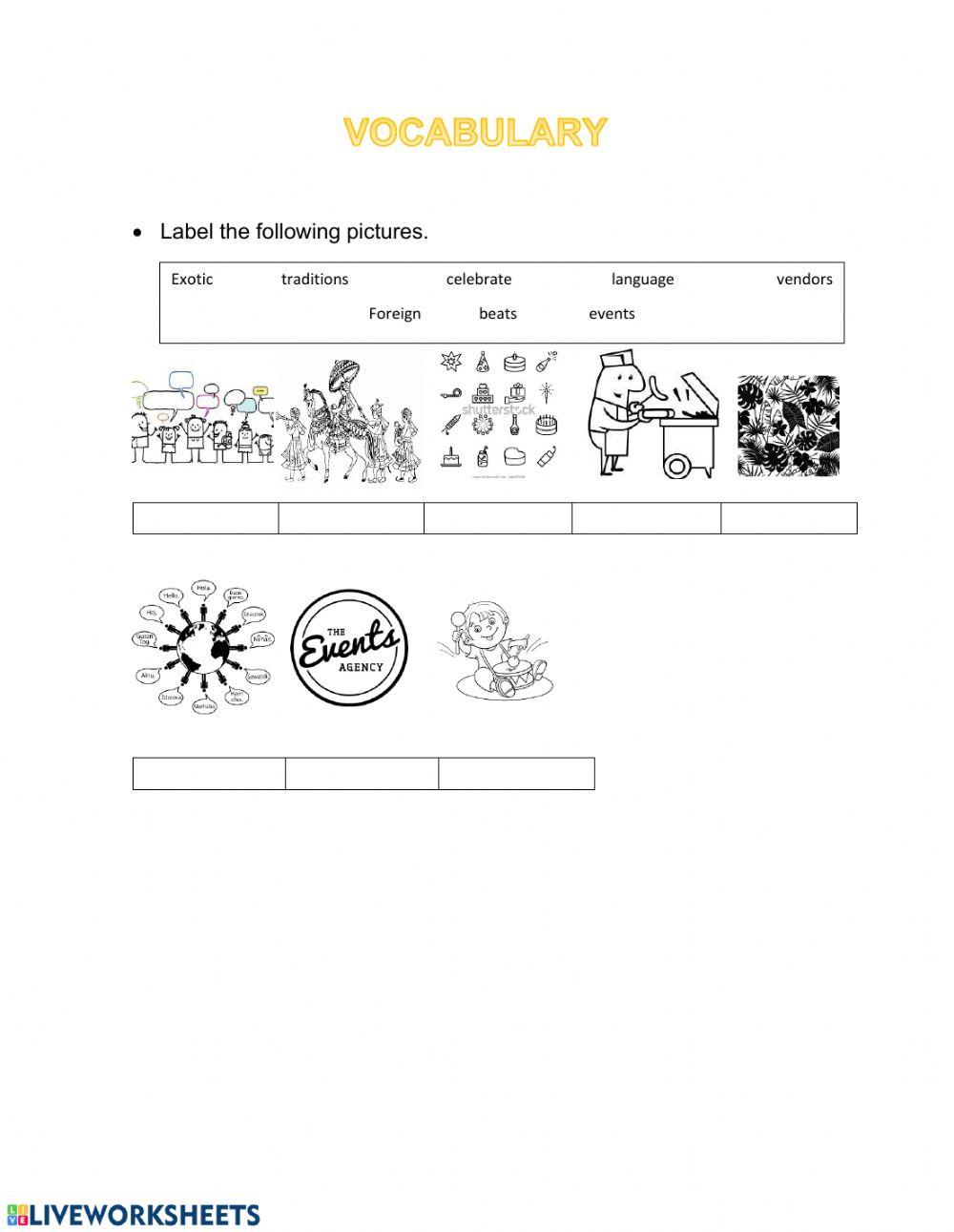 Subject and Predicate - Vocabulary