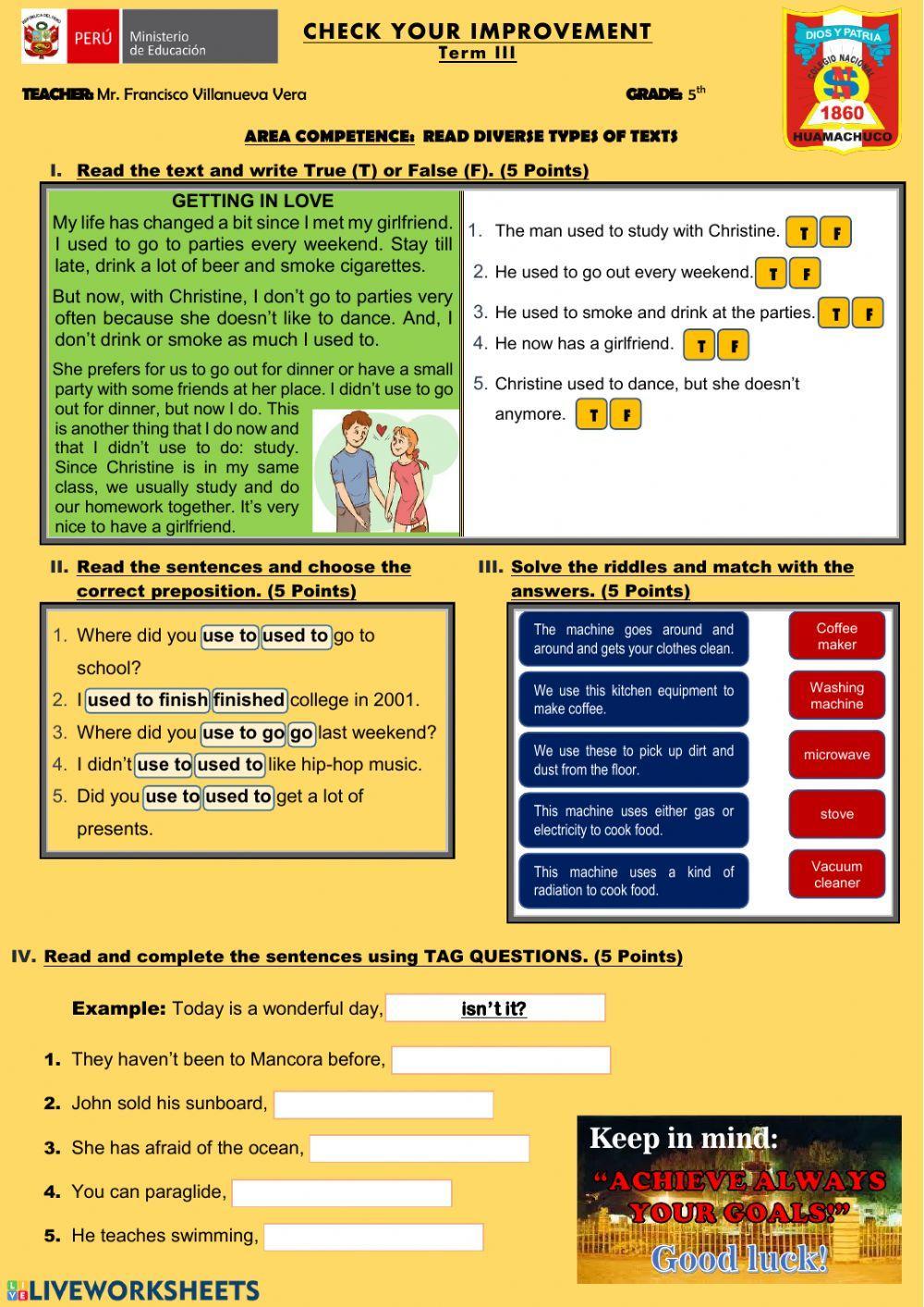 Test Used to - tag questions