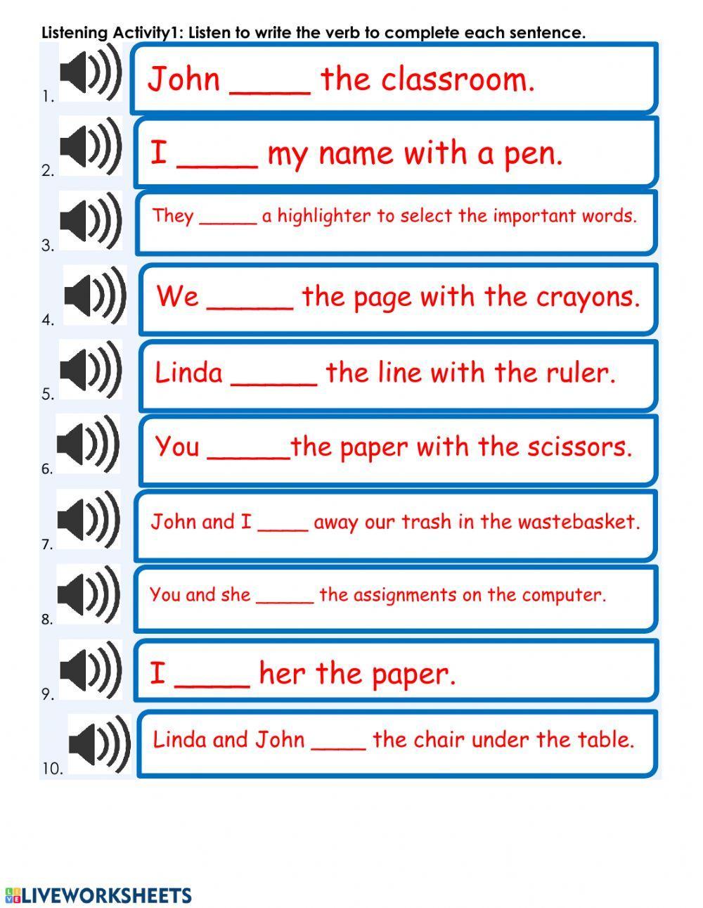 Listening: Simple Present Tense Verbs