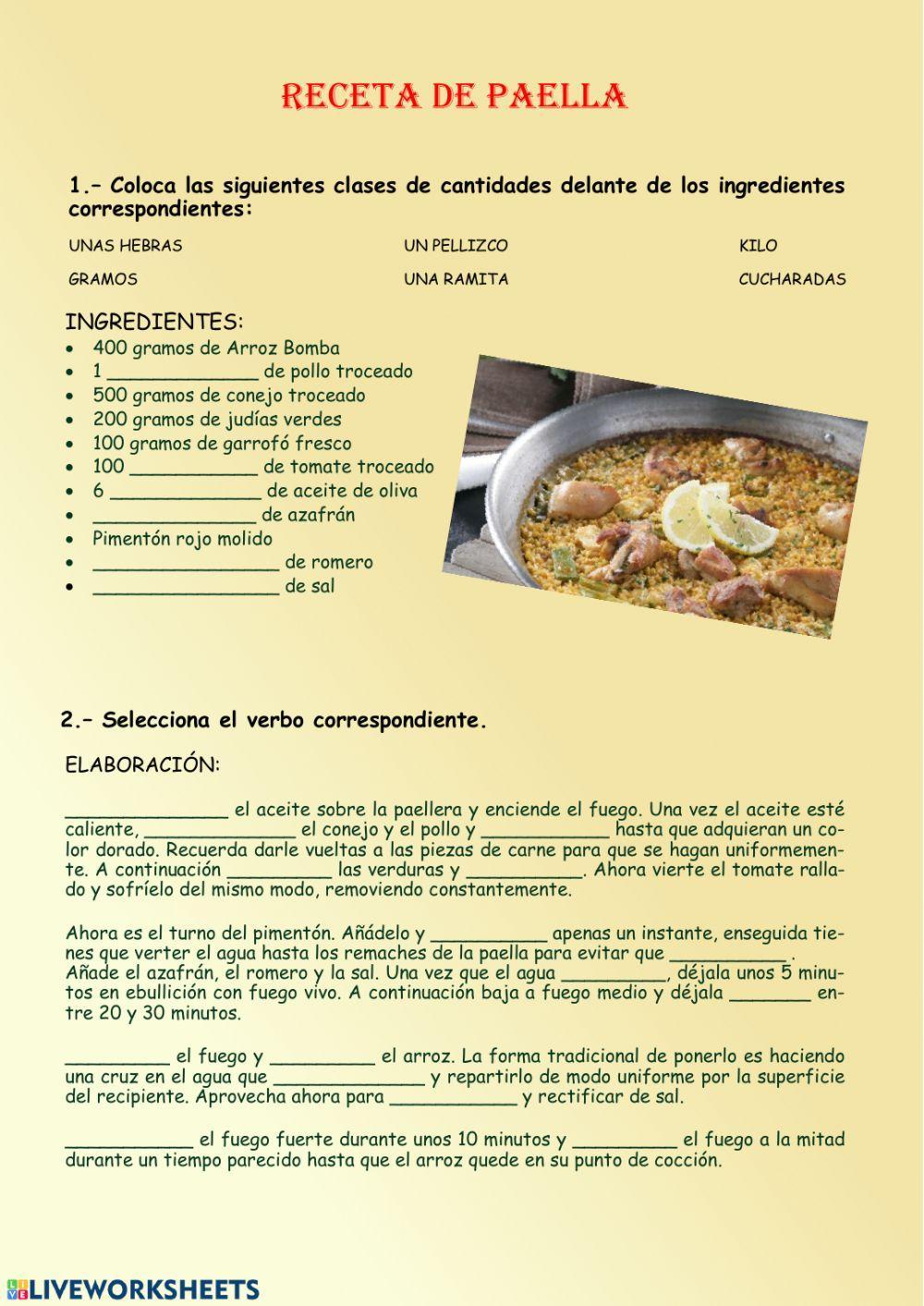Receta paella