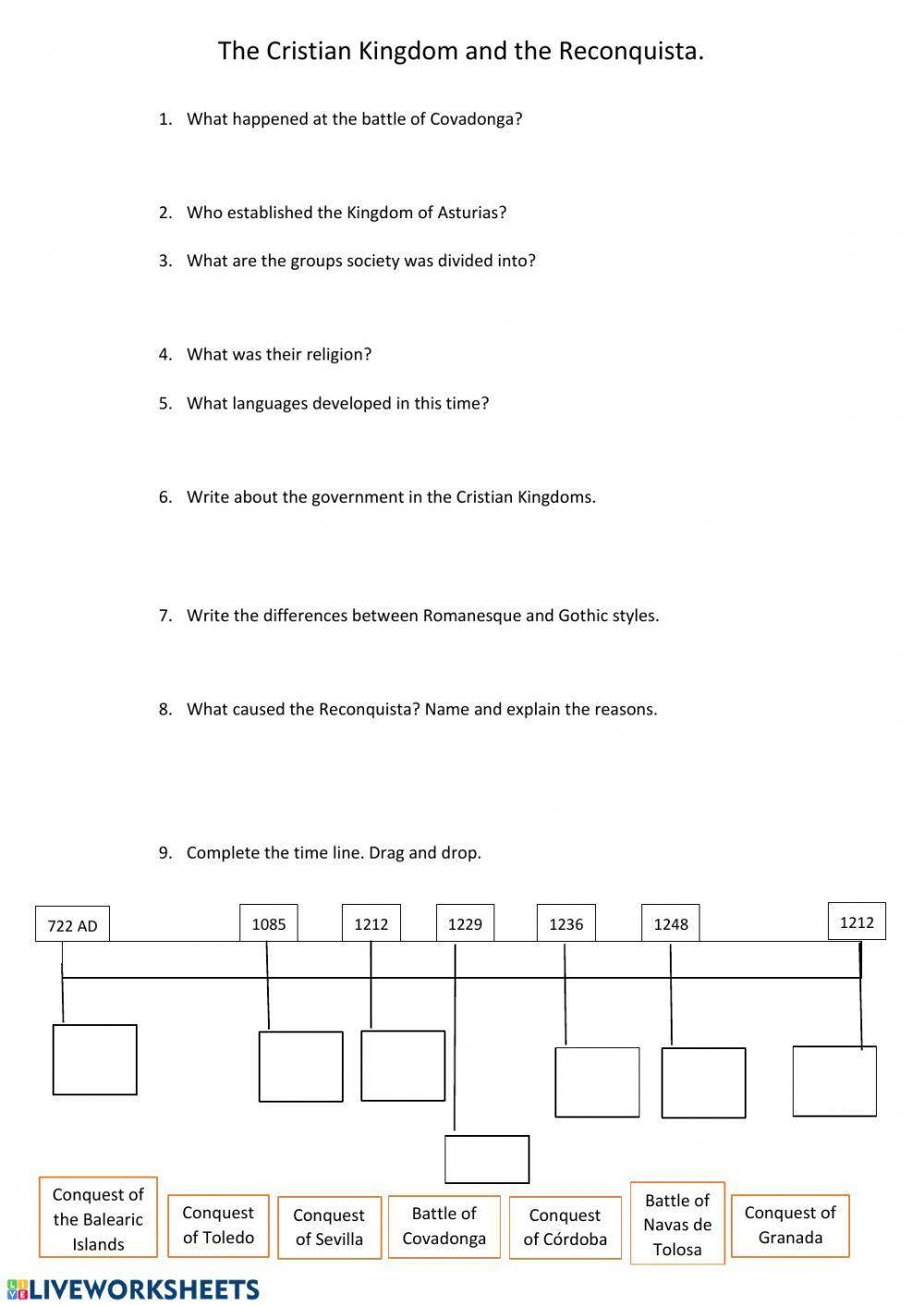 The Cristian Kingdoms and the Reconquista. test