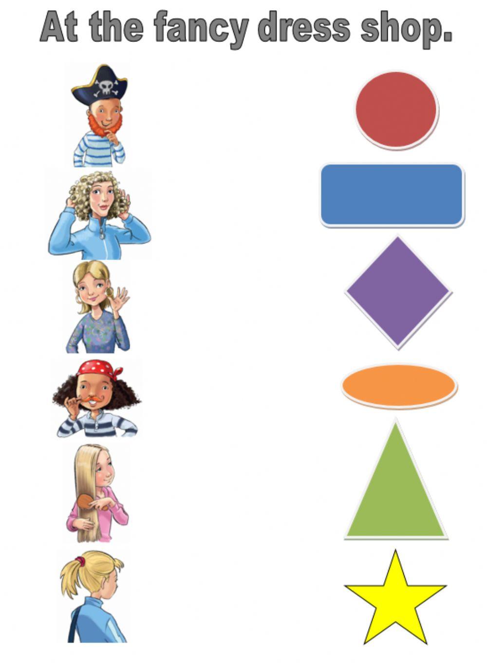 Fancy dress shop. Listen and match