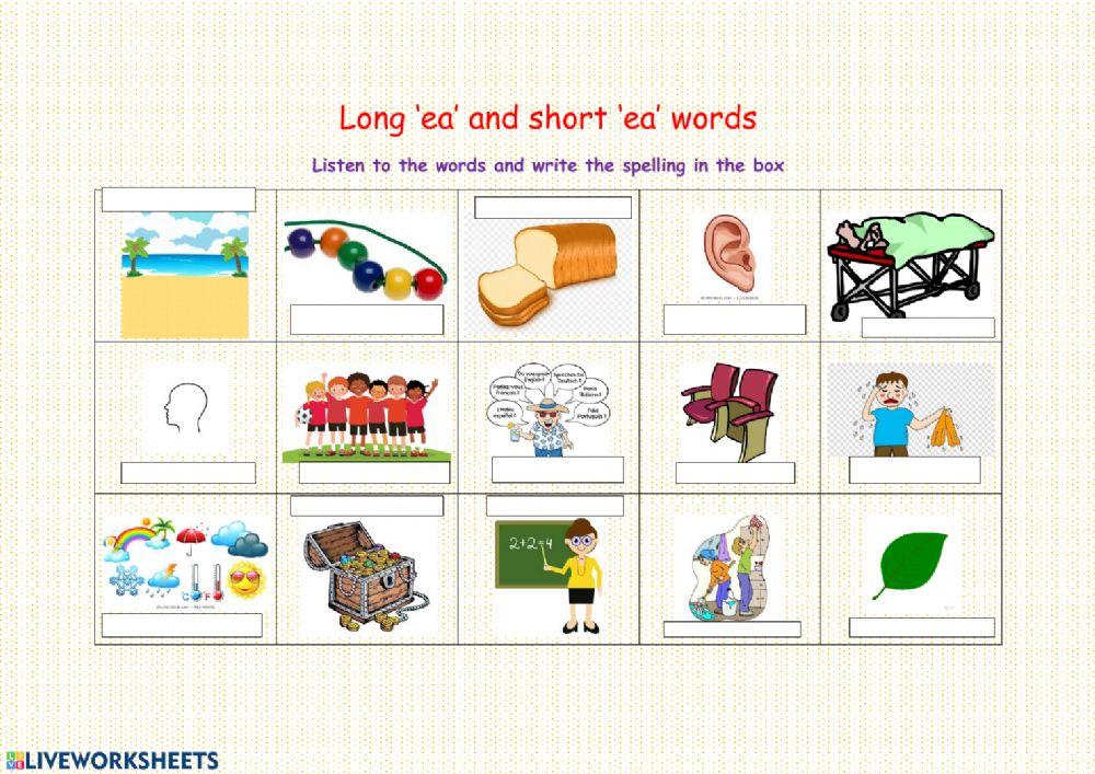 Long and short 'ea' words