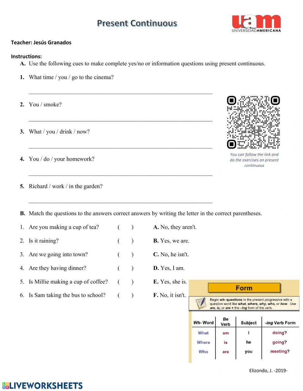 Simple Present vs. Present Continuous